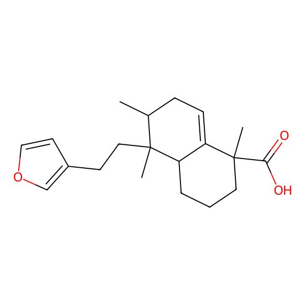 2D Structure of 5-[2-(Furan-3-yl)ethyl]-1,5,6-trimethyl-2,3,4,4a,6,7-hexahydronaphthalene-1-carboxylic acid
