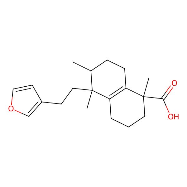 2D Structure of 5-[2-(Furan-3-yl)ethyl]-1,5,6-trimethyl-2,3,4,6,7,8-hexahydronaphthalene-1-carboxylic acid