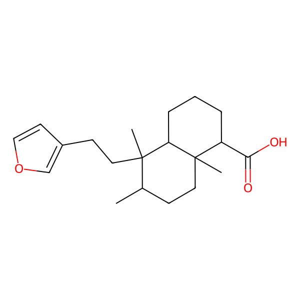 2D Structure of 5-[2-(Furan-3-yl)ethyl]-5,6,8a-trimethyl-1,2,3,4,4a,6,7,8-octahydronaphthalene-1-carboxylic acid
