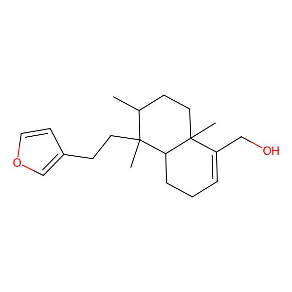 2D Structure of [5-[2-(Furan-3-yl)ethyl]-5,6,8a-trimethyl-3,4,4a,6,7,8-hexahydronaphthalen-1-yl]methanol