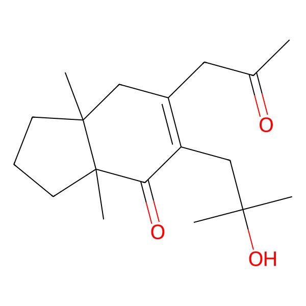 2D Structure of 5-(2-Hydroxy-2-methylpropyl)-3a,7a-dimethyl-6-(2-oxopropyl)-1,2,3,7-tetrahydroinden-4-one