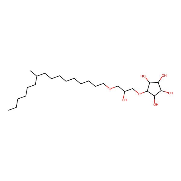 2D Structure of 5-[2-Hydroxy-3-(10-methylhexadecoxy)propoxy]cyclopentane-1,2,3,4-tetrol