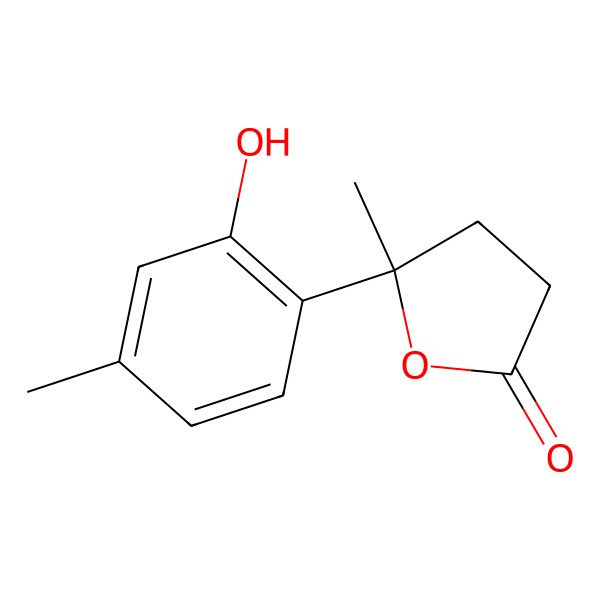 2D Structure of 5-(2-Hydroxy-4-methylphenyl)-5-methyloxolan-2-one
