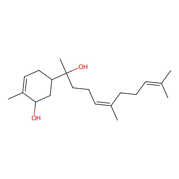 2D Structure of 5-(2-Hydroxy-6,10-dimethylundeca-5,9-dien-2-yl)-2-methylcyclohex-2-en-1-ol 2D Structure of 5-(2-Hydroxy-6,10-dimethylundeca-5,9-dien-2-yl)-2-methylcyclohex-2-en-1-ol