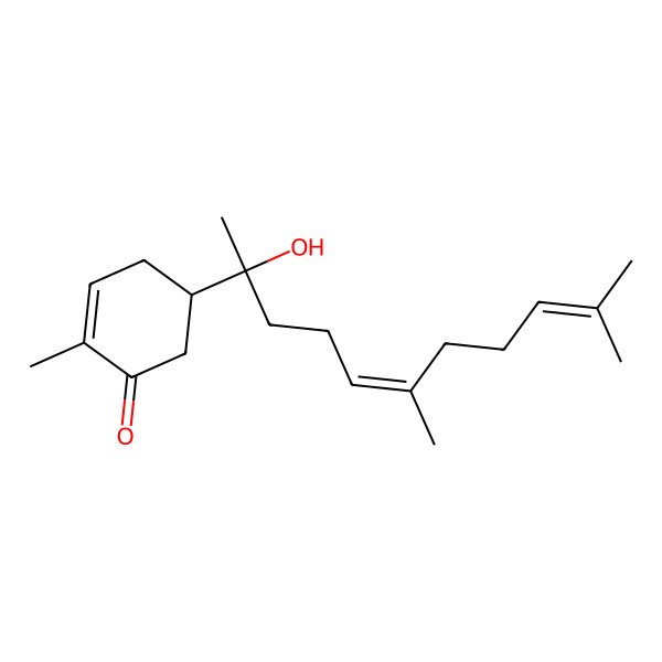 2D Structure of 5-(2-Hydroxy-6,10-dimethylundeca-5,9-dien-2-yl)-2-methylcyclohex-2-en-1-one