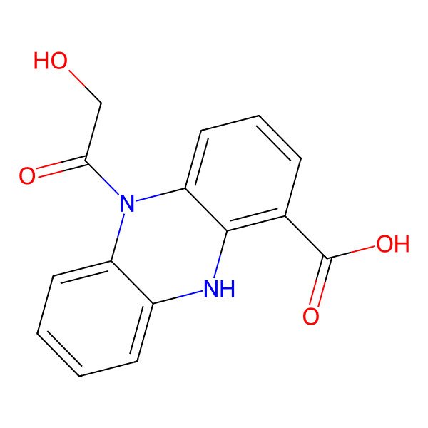 2D Structure of 5-(2-Hydroxyacetyl)-5,10-dihydrophenazine-1-carboxylic acid