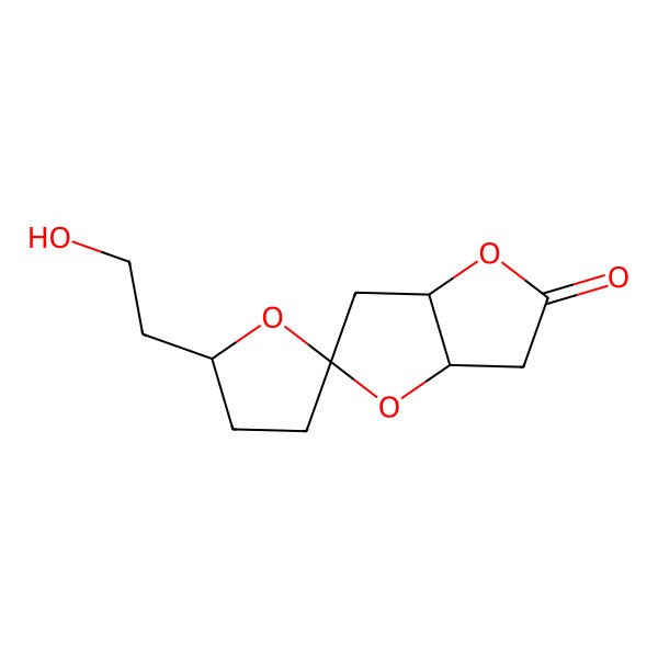2D Structure of 5'-(2-Hydroxyethyl)spiro[3,3a,6,6a-tetrahydrofuro[3,2-b]furan-5,2'-oxolane]-2-one