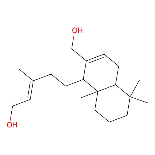 2D Structure of 5-[2-(Hydroxymethyl)-5,5,8a-trimethyl-1,4,4a,6,7,8-hexahydronaphthalen-1-yl]-3-methylpent-2-en-1-ol