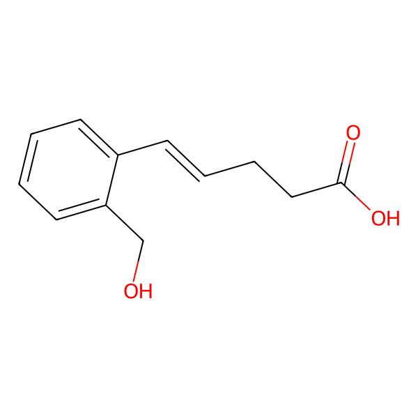 2D Structure of 5-[2-(Hydroxymethyl)phenyl]pent-4-enoic acid