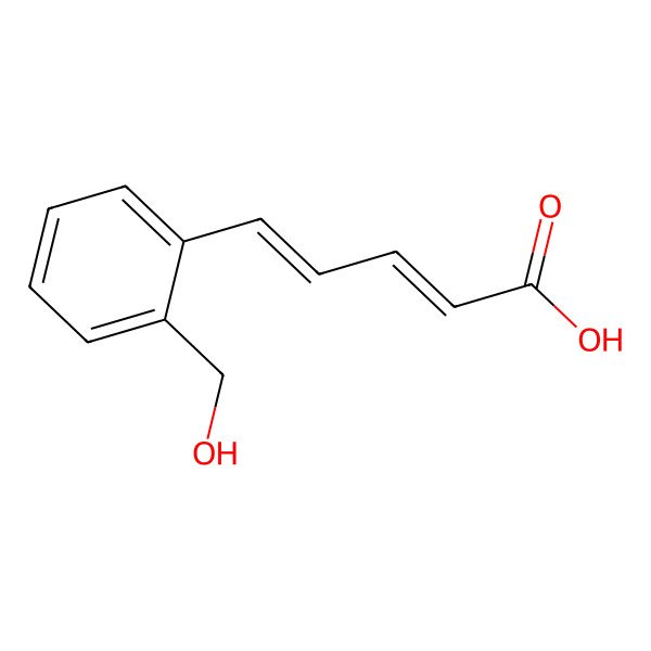 2D Structure of 5-[2-(Hydroxymethyl)phenyl]penta-2,4-dienoic acid