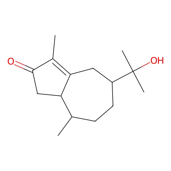 2D Structure of 5-(2-hydroxypropan-2-yl)-3,8-dimethyl-4,5,6,7,8,8a-hexahydro-1H-azulen-2-one