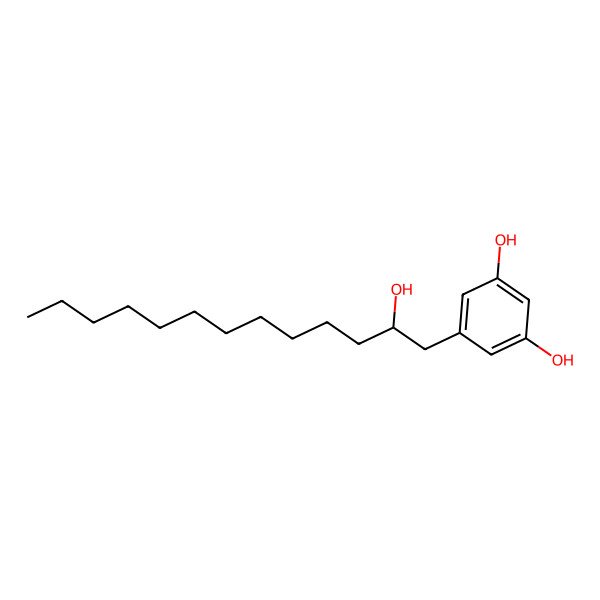 2D Structure of 5-(2-Hydroxytridecyl)benzene-1,3-diol