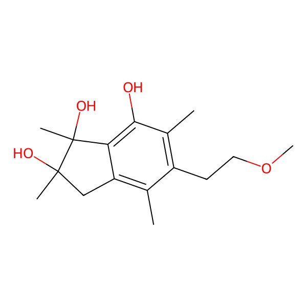 2D Structure of 5-(2-methoxyethyl)-1,2,4,6-tetramethyl-3H-indene-1,2,7-triol