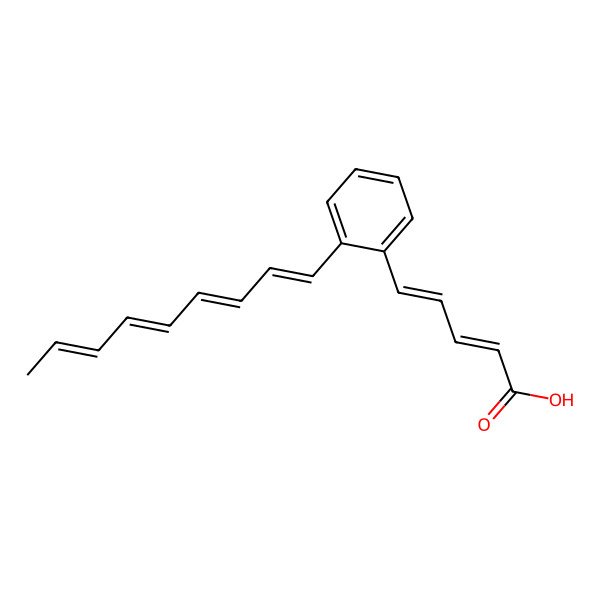 2D Structure of 5-(2-Nona-1,3,5,7-tetraenylphenyl)penta-2,4-dienoic acid