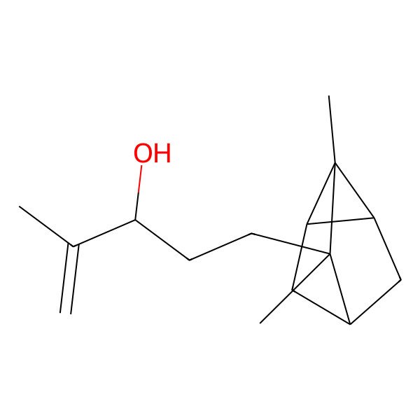 2D Structure of 5-(2,3-Dimethyl-3-tricyclo[2.2.1.02,6]heptanyl)-2-methylpent-1-en-3-ol