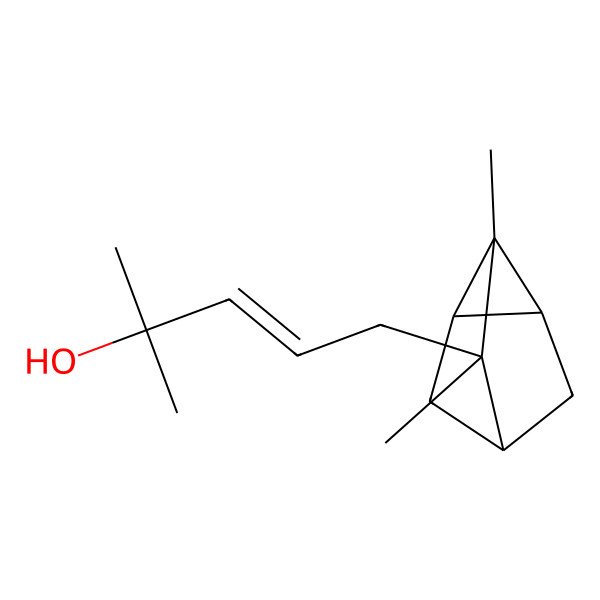 2D Structure of 5-(2,3-Dimethyl-3-tricyclo[2.2.1.02,6]heptanyl)-2-methylpent-3-en-2-ol