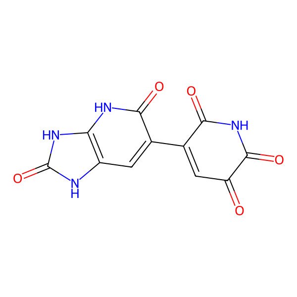 2D Structure of 5-(2,5-dioxo-3,4-dihydro-1H-imidazo[4,5-b]pyridin-6-yl)pyridine-2,3,6-trione