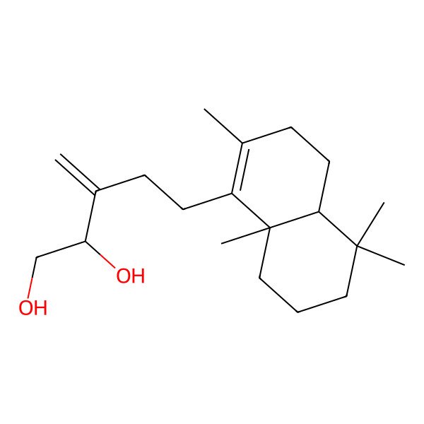 2D Structure of 5-(2,5,5,8a-Tetramethyl-3,4,4a,6,7,8-hexahydronaphthalen-1-yl)-3-methylidenepentane-1,2-diol 2D Structure of 5-(2,5,5,8a-Tetramethyl-3,4,4a,6,7,8-hexahydronaphthalen-1-yl)-3-methylidenepentane-1,2-diol