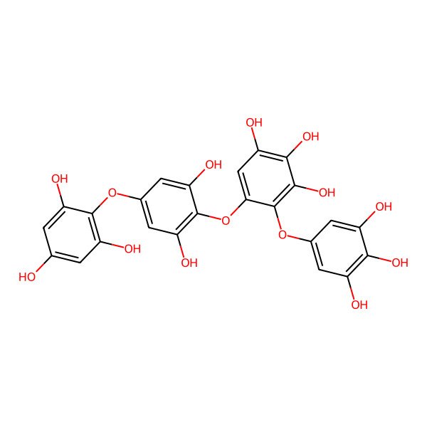 2D Structure of 5-[2,6-Dihydroxy-4-(2,4,6-trihydroxyphenoxy)phenoxy]-4-(3,4,5-trihydroxyphenoxy)benzene-1,2,3-triol