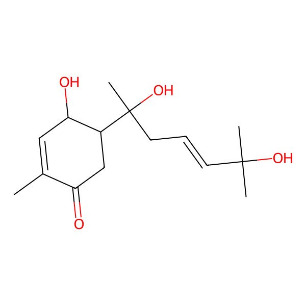 2D Structure of 5-(2,6-Dihydroxy-6-methylhept-4-en-2-yl)-4-hydroxy-2-methylcyclohex-2-en-1-one