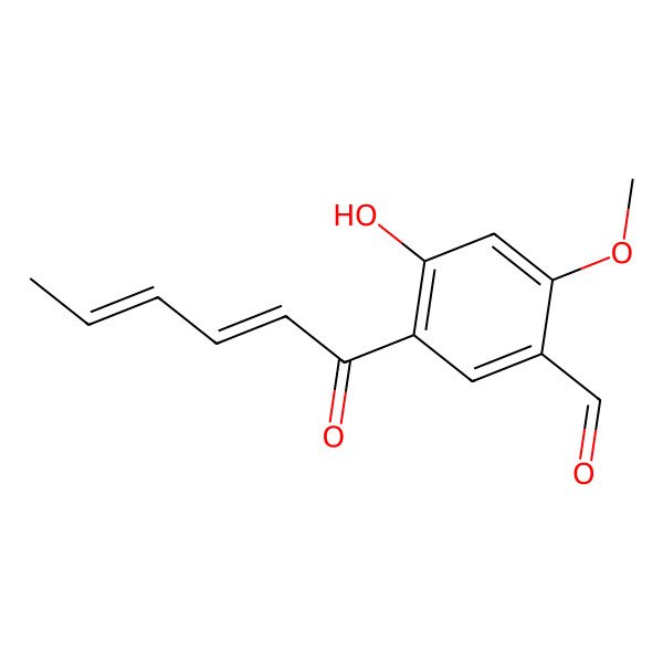 2D Structure of 5-((2E,4E)-Hexa-2,4-dienoyl)-4-hydroxy-2-methoxybenzaldehyde