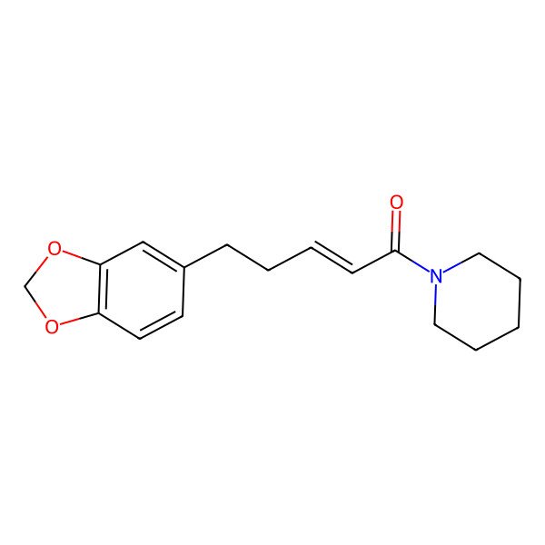 2D Structure of 5-(2H-1,3-Benzodioxol-5-YL)-1-(piperidin-1-YL)pent-2-EN-1-one