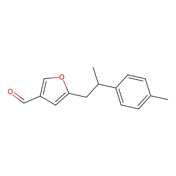 2D Structure of 5-[(2R)-2-(4-methylphenyl)propyl]furan-3-carbaldehyde