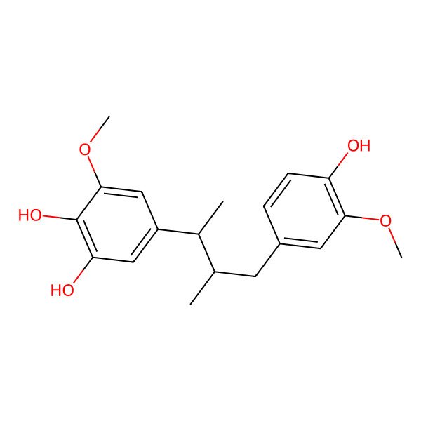 2D Structure of 5-((2r,3s)-4-(4-Hydroxy-3-methoxyphenyl)-3-methylbutan-2-yl)-3-methoxybenzene-1,2-diol