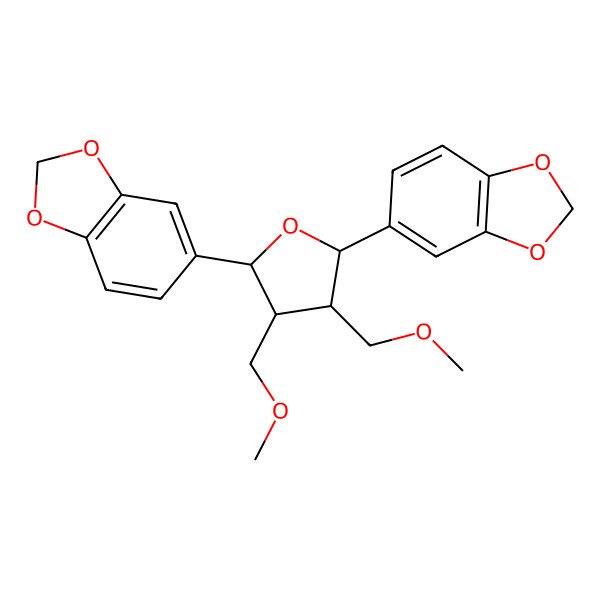 2D Structure of 5-[(2R,3S,4S,5R)-5-(1,3-benzodioxol-5-yl)-3,4-bis(methoxymethyl)oxolan-2-yl]-1,3-benzodioxole