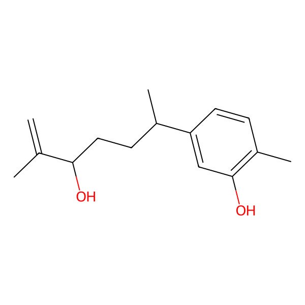 2D Structure of 5-[(2R,5R)-5-hydroxy-6-methylhept-6-en-2-yl]-2-methylphenol
