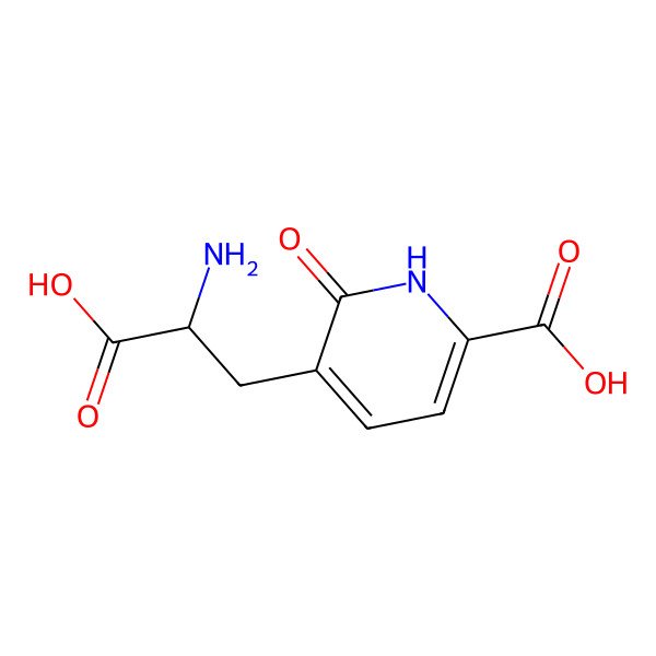 2D Structure of 5-[(2S)-2-amino-2-carboxyethyl]-6-oxo-1H-pyridine-2-carboxylic acid