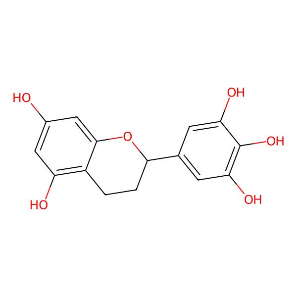 2D Structure of 5-[(2S)-5,7-dihydroxy-3,4-dihydro-2H-chromen-2-yl]benzene-1,2,3-triol