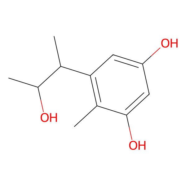 2D Structure of 5-[(2S,3R)-3-hydroxybutan-2-yl]-4-methylbenzene-1,3-diol