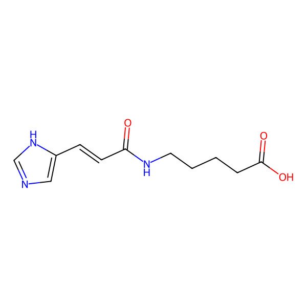 2D Structure of 5-[3-(1H-imidazol-5-yl)prop-2-enoylamino]pentanoic acid