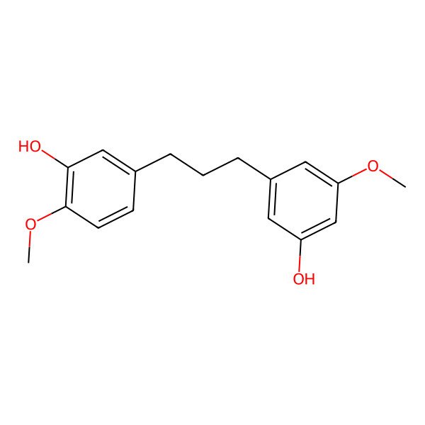 2D Structure of 5-[3-(3-Hydroxy-5-methoxyphenyl)propyl]-2-methoxyphenol