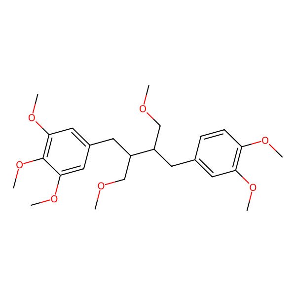 2D Structure of 5-[3-[(3,4-Dimethoxyphenyl)methyl]-4-methoxy-2-(methoxymethyl)butyl]-1,2,3-trimethoxybenzene