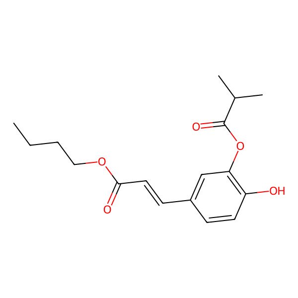 2D Structure of [5-(3-Butoxy-3-oxoprop-1-enyl)-2-hydroxyphenyl] 2-methylpropanoate