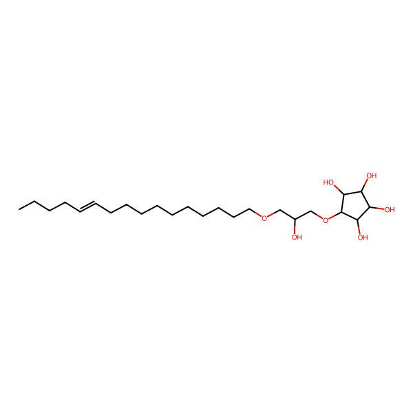 2D Structure of 5-[3-[(E)-hexadec-11-enoxy]-2-hydroxypropoxy]cyclopentane-1,2,3,4-tetrol