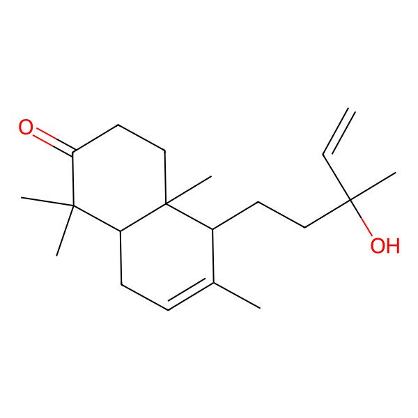 2D Structure of 5-(3-hydroxy-3-methylpent-4-enyl)-1,1,4a,6-tetramethyl-4,5,8,8a-tetrahydro-3H-naphthalen-2-one