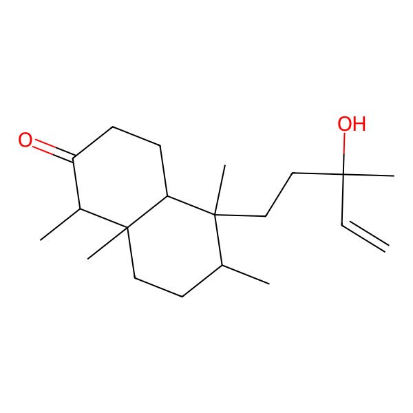 2D Structure of 5-(3-hydroxy-3-methylpent-4-enyl)-1,5,6,8a-tetramethyl-3,4,4a,6,7,8-hexahydro-1H-naphthalen-2-one