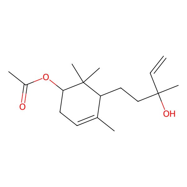 2D Structure of [5-(3-Hydroxy-3-methylpent-4-enyl)-4,6,6-trimethylcyclohex-3-en-1-yl] acetate