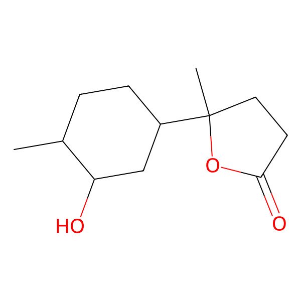 2D Structure of 5-(3-Hydroxy-4-methylcyclohexyl)-5-methyloxolan-2-one