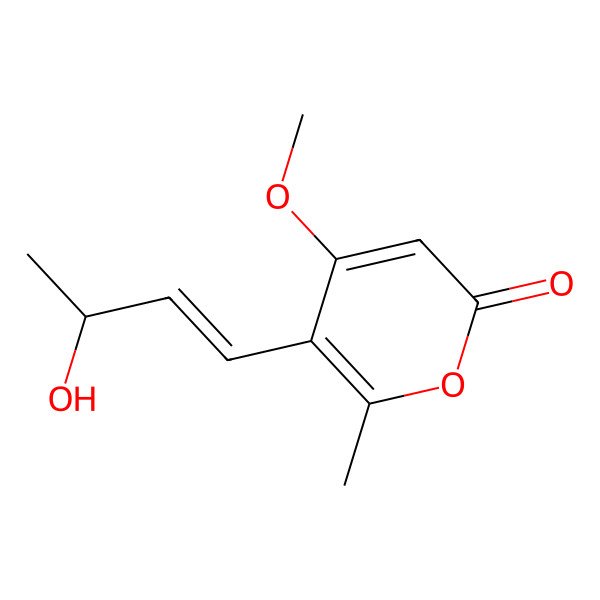 2D Structure of 5-(3-Hydroxybut-1-enyl)-4-methoxy-6-methylpyran-2-one