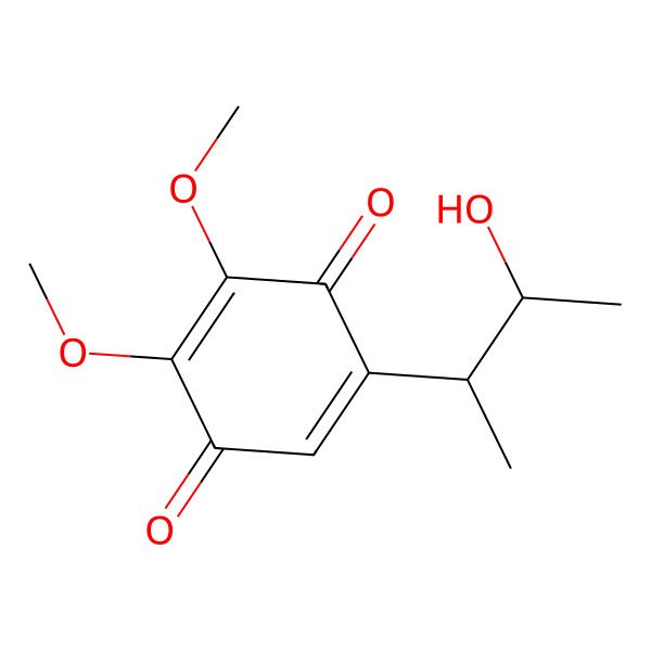 2D Structure of 5-(3-Hydroxybutan-2-yl)-2,3-dimethoxycyclohexa-2,5-diene-1,4-dione