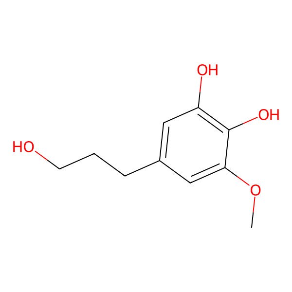 2D Structure of 5-(3-Hydroxypropyl)-3-methoxybenzene-1,2-diol