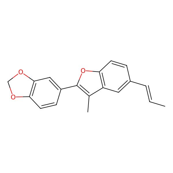 2D Structure of 5-[3-methyl-5-[(E)-prop-1-enyl]-1-benzofuran-2-yl]-1,3-benzodioxole