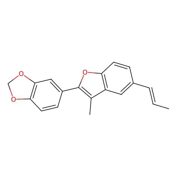 2D Structure of 5-(3-Methyl-5-prop-1-enyl-1-benzofuran-2-yl)-1,3-benzodioxole