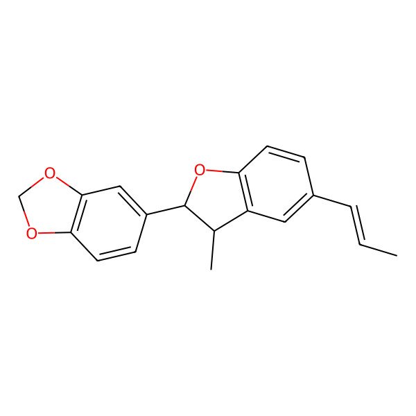 2D Structure of 5-(3-Methyl-5-prop-1-enyl-2,3-dihydro-1-benzofuran-2-yl)-1,3-benzodioxole