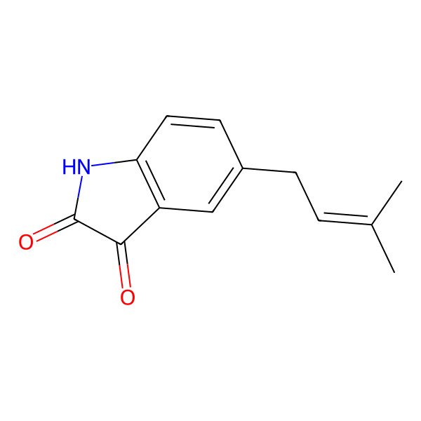 2D Structure of 5-(3-methylbut-2-enyl)-1H-indole-2,3-dione