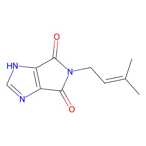 2D Structure of 5-(3-methylbut-2-enyl)-1H-pyrrolo[3,4-d]imidazole-4,6-dione